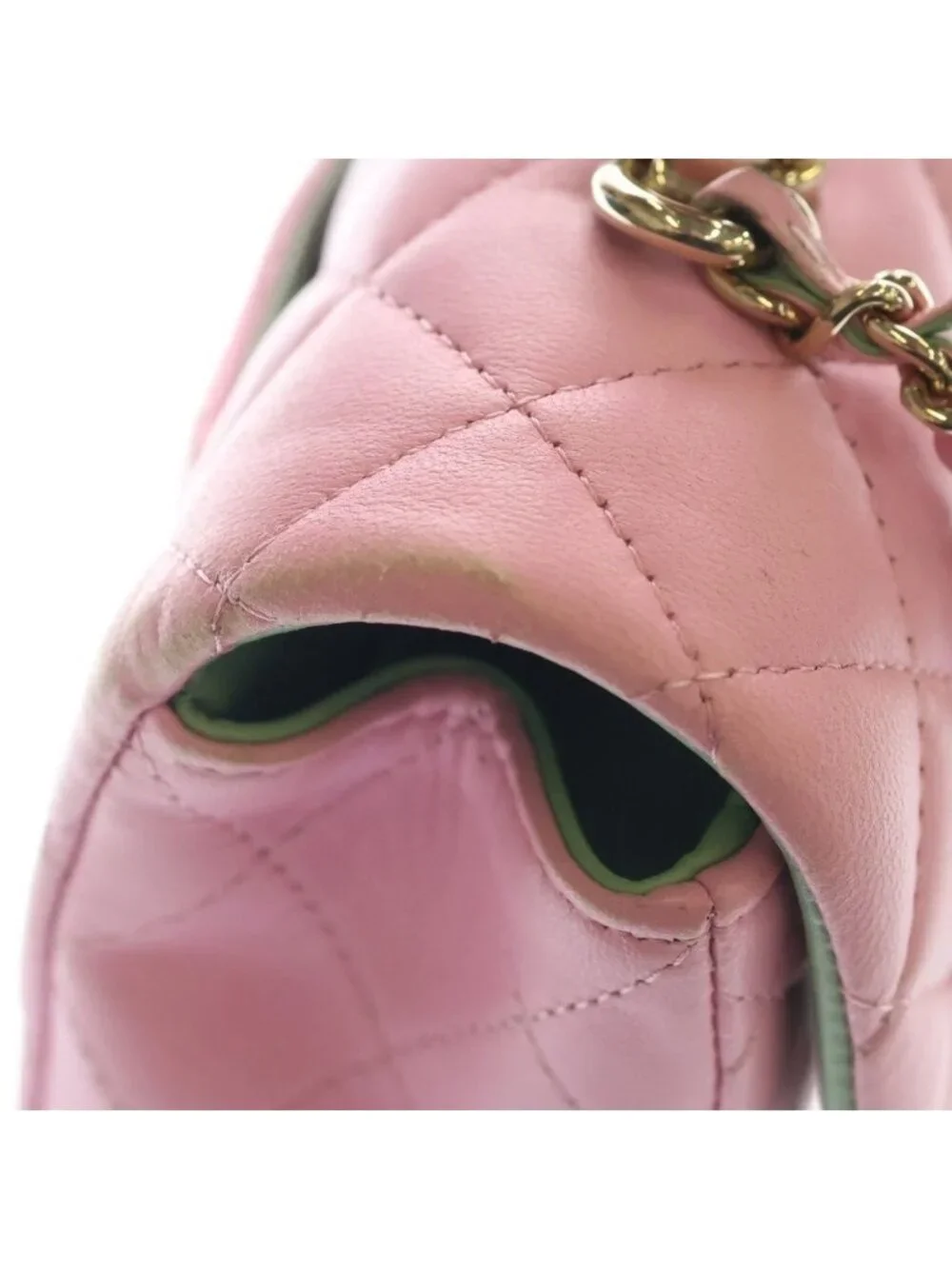 Chanel Top Handle Mini Flap Back Chain Shoulder Lambskin Pink
